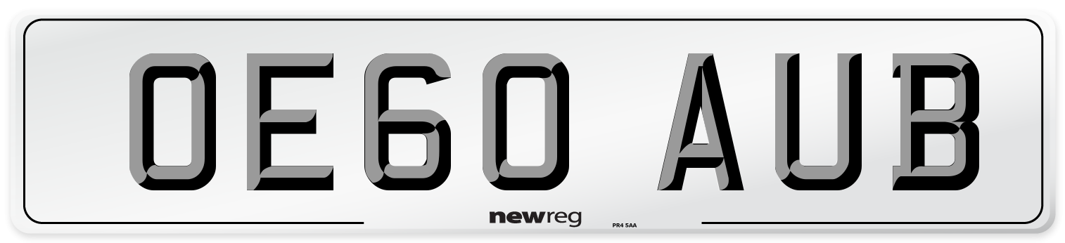 OE60 AUB Number Plate from New Reg